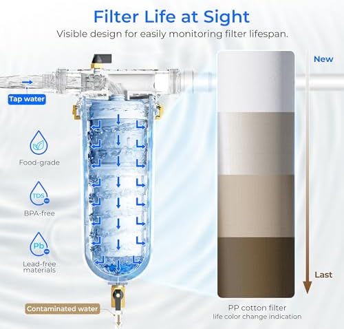 Waterdrop 5 Micron Sediment Water Filter, 10" x 3" PP Cotton Filter, 4 Pack - Image 4