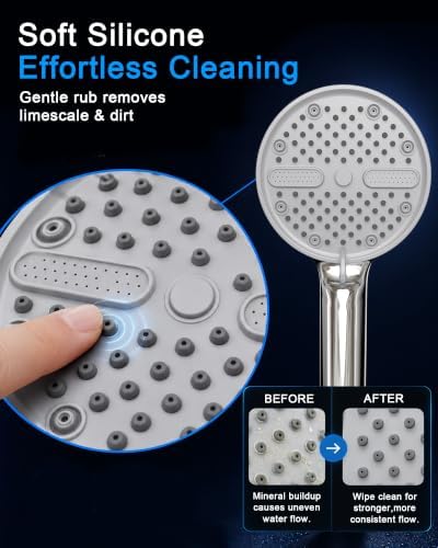 High Pressure Shower Head with Handheld, 5 Spray Modes, Chrome - Image 5