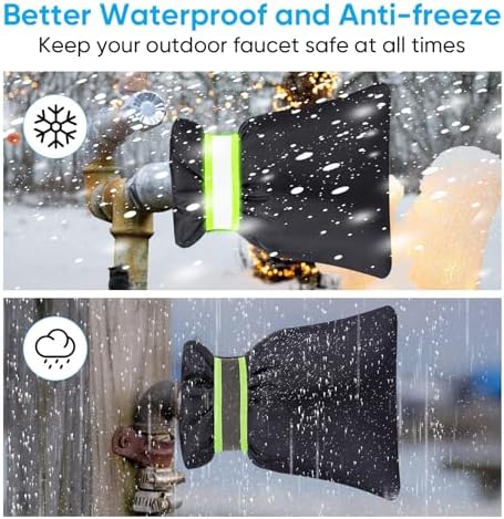 4Pack Outdoor Faucet Covers for Winter - 6.7" W x 8.3" H Outside Hose Bib Spigot Covers Protector Socks for Winter Freeze Protection Insulation Reusable Waterproof Insulated backflow Cover,Black - Image 3