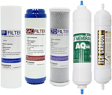 5-Stage Housing-type Refill Filter Set (PP/GAC/CTO/UF Membrane/TCR Carbon) by FILTERTECHKOREA