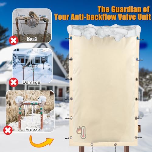 Angooni 18" W x 34" H Beige Backflow Preventer Cover, 3-Way Opening - Image 2