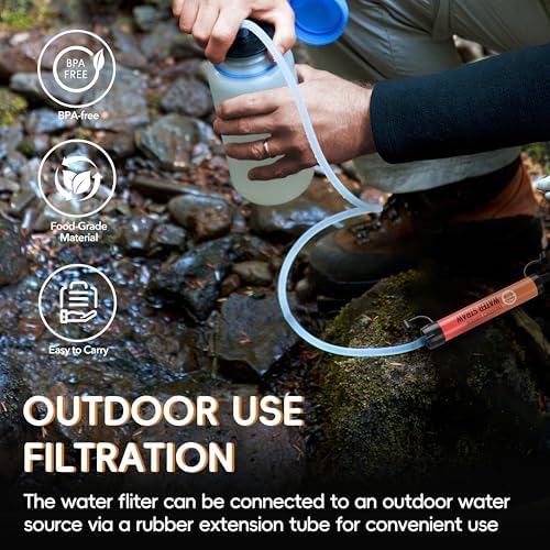 Water Filter Straw 20 Pack – Outdoor Camping & Hiking Survival Gear Kit for Family Use, Ultra-Light Personal Filter Straws for Backpacking,Camping, Bug-Out Bags and Emergency Preparedness - Image 4