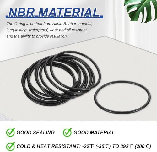 PATIKIL Silicone Sealing Rings 65x58.8x3.1mm Black 10Pcs - Image 3