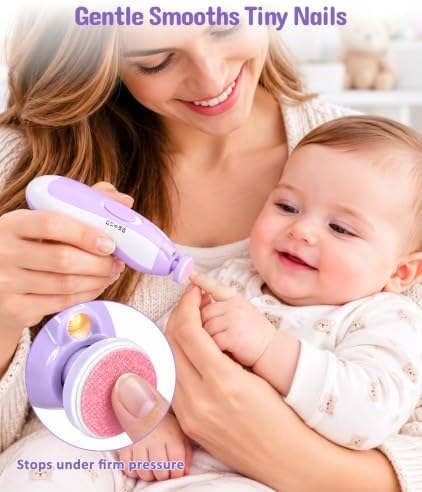 YASEW Baby Grooming Kit with Electric Nail Trimmer, Baby Shower Gift Purple - Image 2