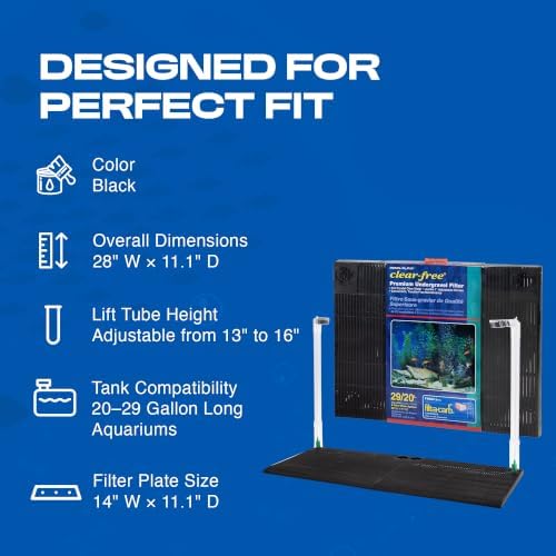 Penn-Plax Undergravel Aquarium Filter for 20 (Long) - 29 Gallon Tanks - Image 4
