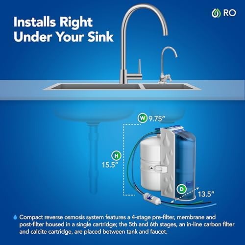 Kind Water 6-Stage Reverse Osmosis Drinking Water System with Chrome Faucet (Chrome) - Image 3