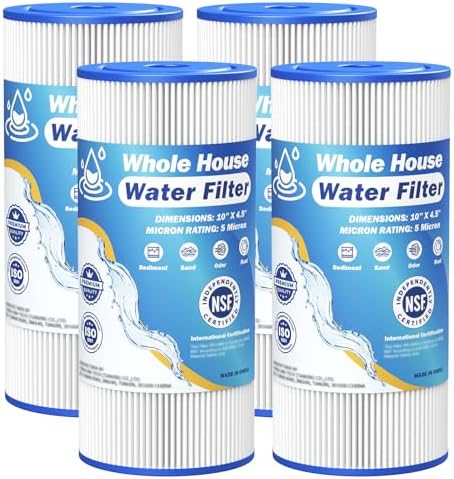 5 Micron 10" x 4.5" Whole House Water Filter Compatible with GE FXHSC by Caehomly