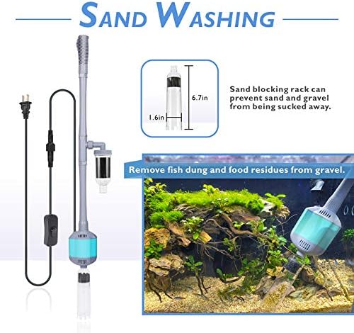 hygger 360GPH Electric Aquarium Gravel Cleaner, 5 in 1 Automatic Fish Tank Cleaning Tool Set Vacuum Water Changer Sand Washer Filter Siphon Adjustable Length 15W - Image 2