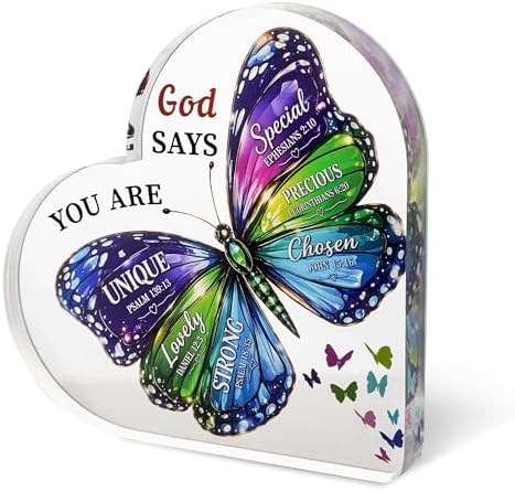 Mothers day Mom Gifts - Christian Gifts for Women Birthday, Butterfly Inspirational Gifts for Womenn, Friends, Mom, Sister, Girl, Coworker, Bible Verse Encouragement Decor, Religious Gift for Women Girls by MAYVORO