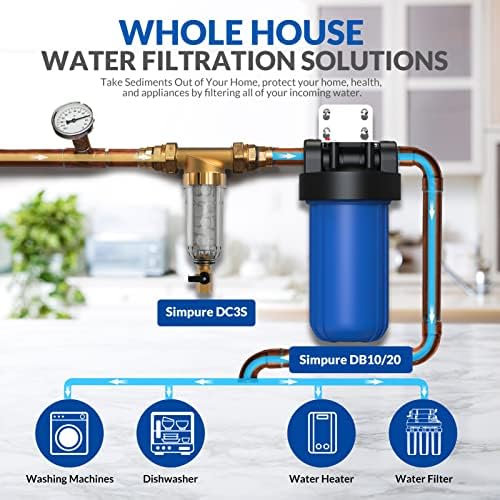SimPure DC3S Spin Down Sediment Water Filter Replacement Cartridge, 200 Micron (Not Applicable to DC5/DC5P) - Image 4