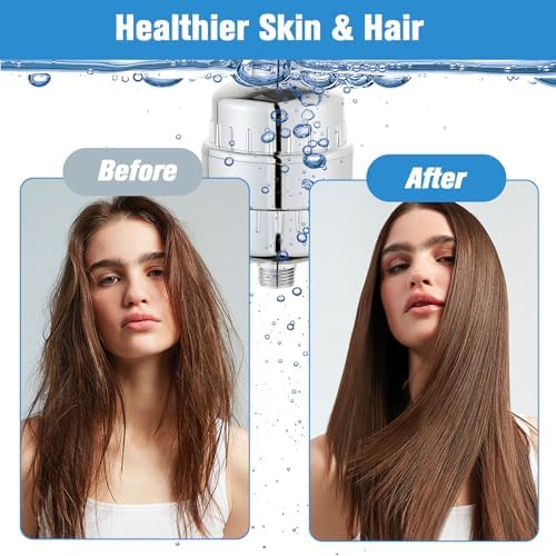 20 Stage Shower Filter for Hard Water - 2 Pack High Output Showerhead Water Filter Set with 2 Replacement Cartridges, Removes Chlorine & Heavy Metals, Fits Any Standard Shower Head Chrome - Image 6