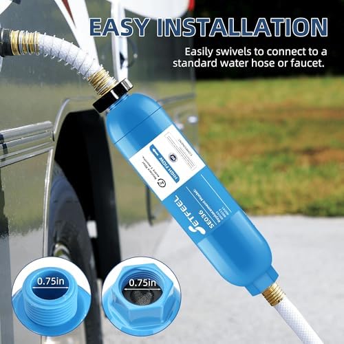 RV Inline Hose Water Filter, NSF Certified Camper Water Filter with Flexible Hose Protectors For RV Garden, Camping Essentials For Reduces Chlorine, Bad Taste, Odor In Drinking Water, 3 Pack SETFEEL - Image 5