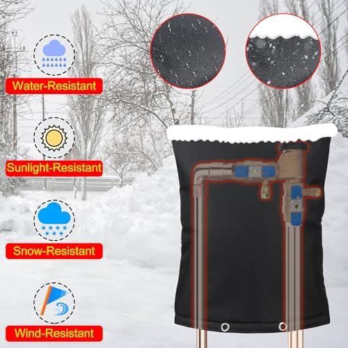 Backflow Preventer Insulation Weatherproof Covers, Pressure Vacuum Breaker Valve Insulated Covers Winter Freeze Protection, Outside Irrigation Sprinkler System Pipe Bag Pouch,16''W x 20''H - Image 5