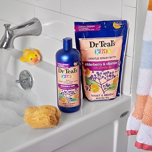 Dr Teal's Kids 3-in-1 Bubble Bath, Body Wash & Shampoo, Boost & Renew Elderberry with Vitamin C, 20 fl oz. (Pack of 3) - Image 6