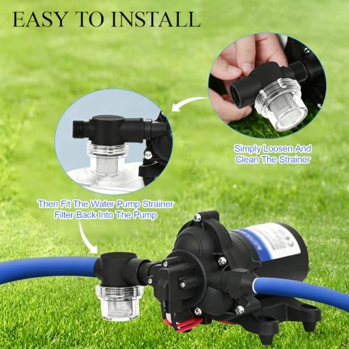 8 Pack RV Water Pump Strainer Filter 1/2 Inch NPSM Inline Strainer - Image 5
