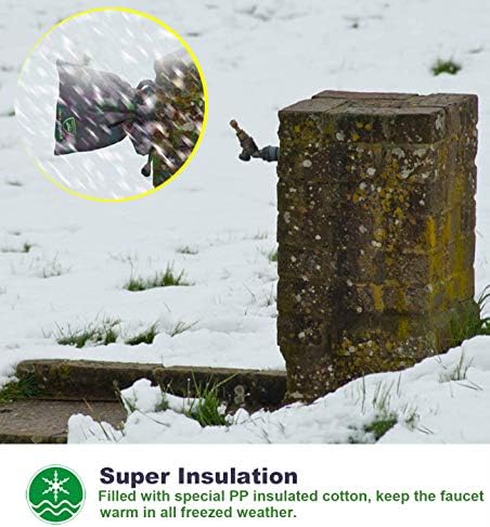 Pro Outdoor Faucet Cover Socks for Winter Freeze Protection, 5.9" W x 7.7" H, Black, Set of 2 - Image 5