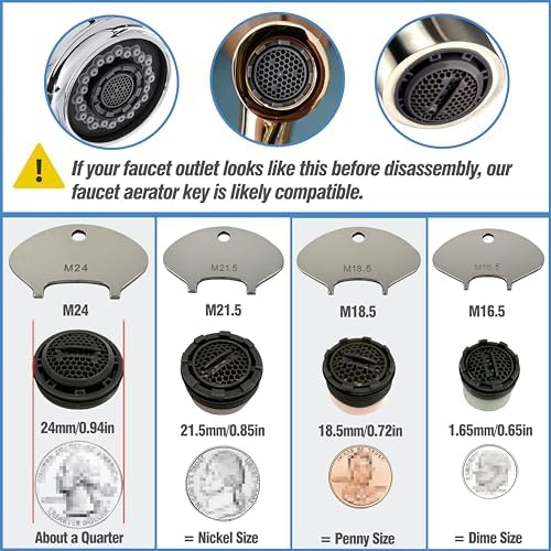 12-Pack Faucet Aerators & 4 Stainless Steel Removal Tools – Fits Most Standard Sizes M16.5, M18.5, M21.5, M24 – Easy Install Kit with Fine Mesh Inserts - Image 2