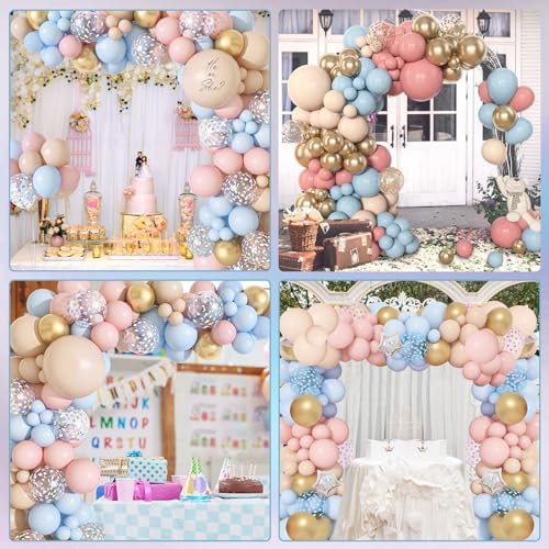 Amandir 153pcs Dusty Pink Blue Balloon Garland Arch Kit Different Sizes ﻿ - Image 6