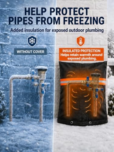Bitubi Insulated Backflow Cover for Freeze Protection, 90" W x 60" H, Black - Image 7