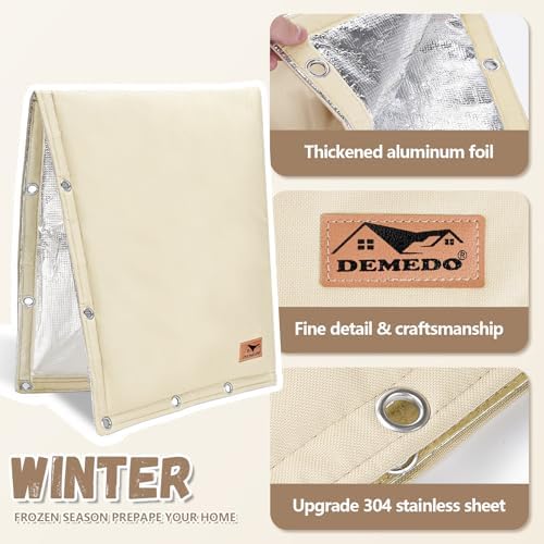 Backflow Preventer Insulation Cover - 2 Way Opening Pipe Insulation Cover for Irrigation Valve, Sprinkler Cover for Outside - Winter Freeze Protection Backflow Cover - 18" W x 34" H, Beige - Image 6