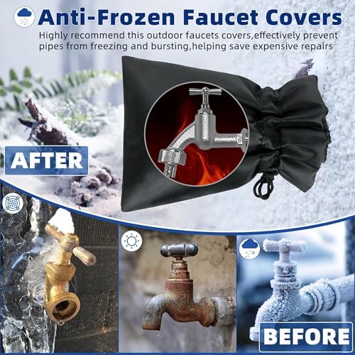 Outdoor Faucet Covers for Winter 4 Pack Reusable (Drawstring) - Image 3