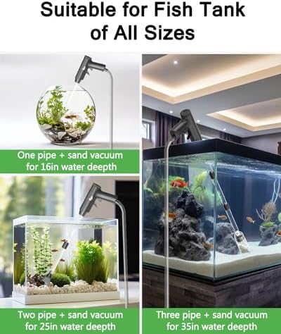 AQQA Aquarium Gravel Cleaner, 4-in-1 Upgrade Suction Power Manual Fish Tank Gravel Vacuum Cleaner Tools for Aquarium Water Changer with Water Flow Adjustment Use for Fish Tank Cleaning Gravel Sand - Image 4