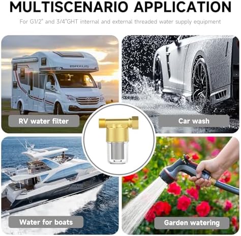 Reusable Brass Sediment Filter, Capable of Filtering out Impurities of 40 Microns in Water, Protecting Household Appliances. Suitable For Washing Machine Water Heaters and Showers (Aurichalceous) - Image 7