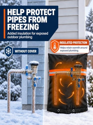 Insulated Backflow Preventer Cover Freeze Protection,36" W x 24" H,Black - Image 7