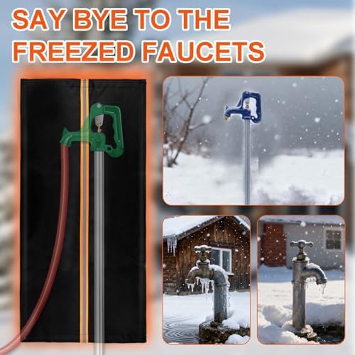 Outdoor Faucet Cover for RV Park & Yard Hydrant 35"x15" Waterproof Extended Spigot Insulated Water Faucet Cover Large Freeze and Heat Protector for Winter Outside Garden Lawn Backflow Sprinkler System - Image 7