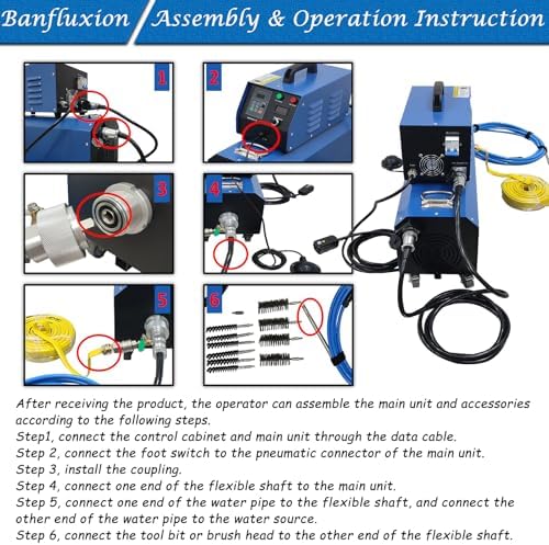 1500W Industrial Boiler Tube Cleaner, 110V/220V Pipeline Cleaning Machine with 26ft Flexible Shaft & Brush Kit, for 12-36mm/0.47-1.42in Heat Exchanger Evaporator Duct Descaling - Image 5