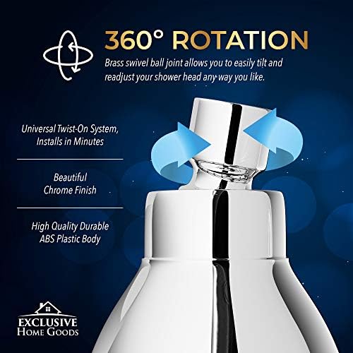 High Pressure Shower Head - Powerful Deluxe Bathroom Showerhead with Strong Spray Stream and Small Silicone Nozzles - Universal Fit Works with High and Low Water Flow Showers (Chrome)-1.8 GPM - Image 5