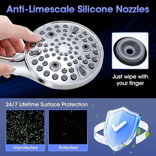 Shower Head with Handheld, High Pressure 10 Spray Modes, Chrome - Image 5