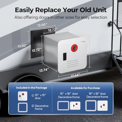 FOGATTI InstaShower 8 Pro RV Tankless Water Heater with White Door & Remote - Image 2