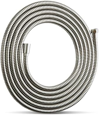 OFFO Shower Hose, 198 in Kink Free Stainless Steel Shower Hose Attachment Electroplating Handheld Shower Head Hose Flex Hoses Extension with Brass Insert & Nut for Pet Bathing Cleaning, Nickel Gray by OFFO