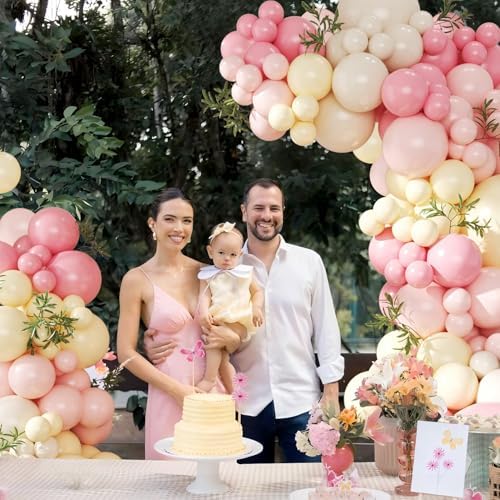 Pink and Yellow Balloon Arch Kit for Baby Shower Bridal Shower Decorations - Image 3