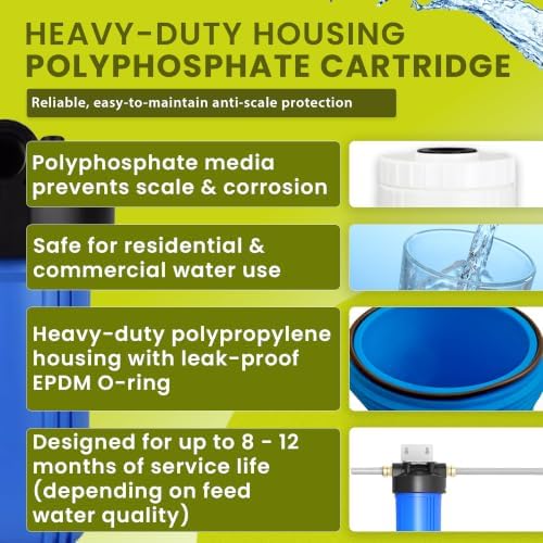 Whole House Water Filter 20" x 4.5" Polyphosphate Descaler EZ-3600 - Image 6