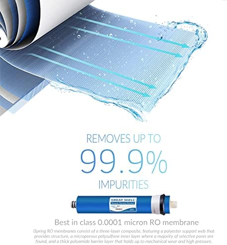 iSpring Greatwell Reverse Osmosis Membrane 75 GPD 11.75” X 1.75”, Replacement Fits Standard Under Sink RO Drinking Water Filtration System, MC7 & AWR2 2-in-1 Reverse Osmosis Pre-Filter Housing - Image 4