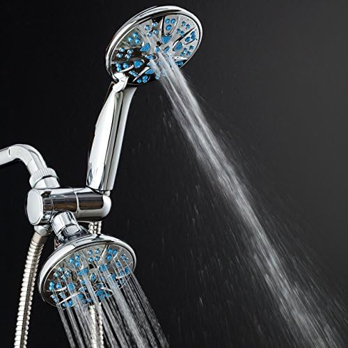 AquaDance Antimicrobial/Anti-Clog High-Pressure 30-setting Dual Head Combination Shower with Microban Nozzle Protection From Growth of Mold, Mildew & Bacteria for a Healthier Shower – Aqua Blue - Image 6