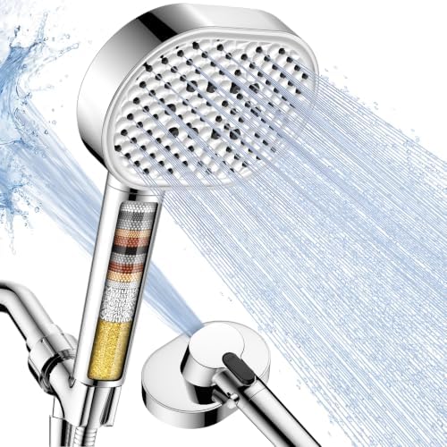 Filtered Shower Head with Handheld,High Pressure 4 Mode Shower with Filters by Vatex