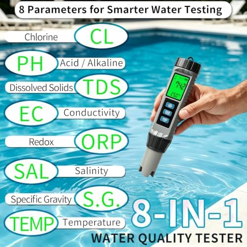 8-in-1 Water Quality Tester, Multiparameter Meter Pool & Aquarium - Image 2