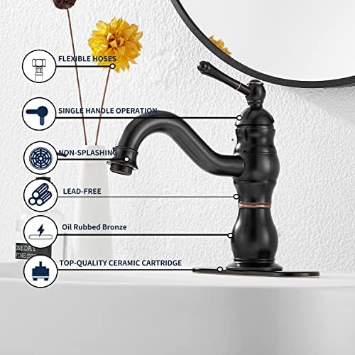 Oil Rubbed Bronze Bathroom Faucet Single Handle One Hole - Image 4