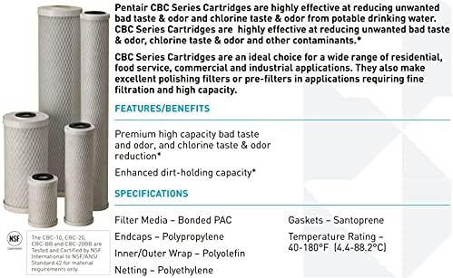 Pentair Pentek CBC-10 10" x 2.5" Carbon Block Water Filter, Pack of 2 - Image 6