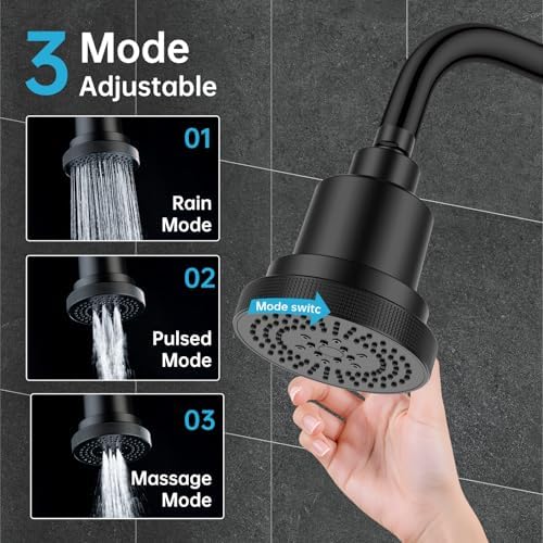 Aquaronvie Shower Head with Shower Filter, Filter Shower Head Black - Image 4