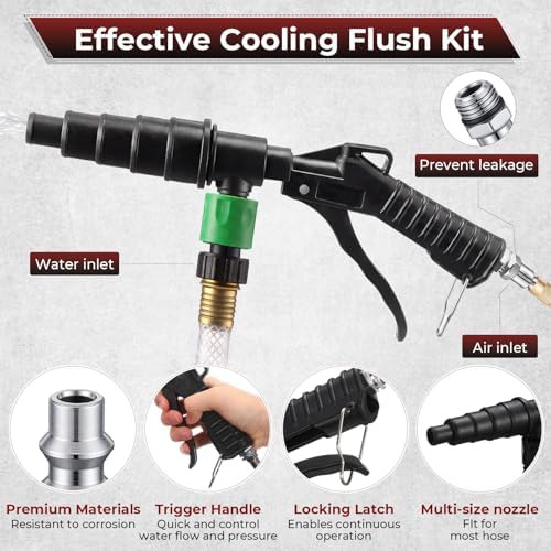 Chumia Coolant Flush Gun Lever Action Heater Core Flush Kit, Hose Adapters - Image 3