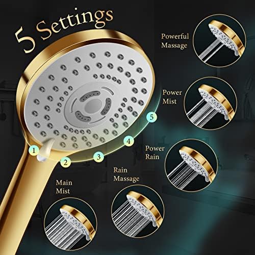 Shower Head,12'' Rain Shower Head with 11'' Extension Arm,Brushed Gold - Image 4