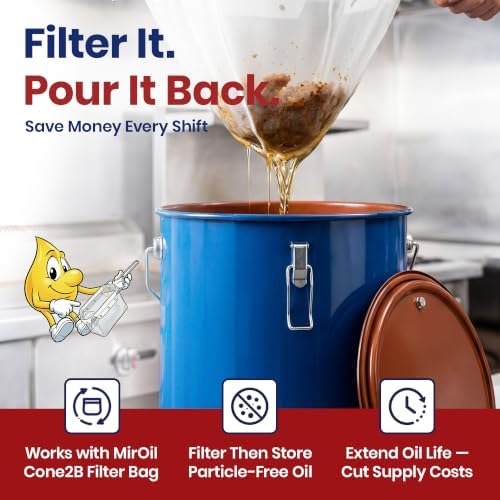 MirOil 6 Gallon Blue Oil Grease Bucket & Filter Pot - Image 2