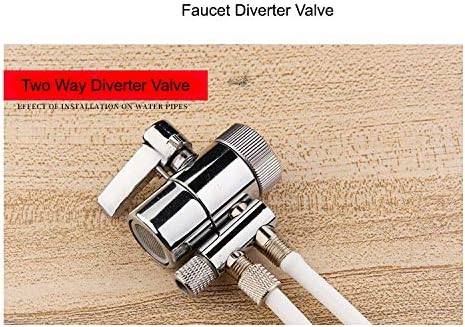 2 Way Kitchen Faucet Diverter Valve/Splitter with Female M22(≈22mm) Thread and 1/4 OD RO Tubing outlet for Counter water Filter - Image 2