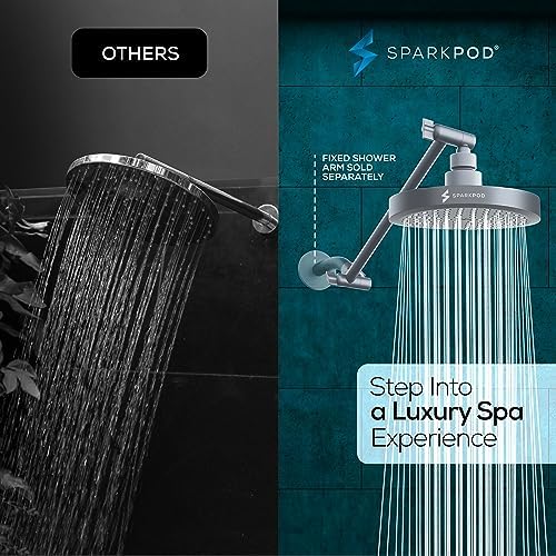 SparkPod 6" Round Rain Shower Head with 11" Shower Arm - Image 2