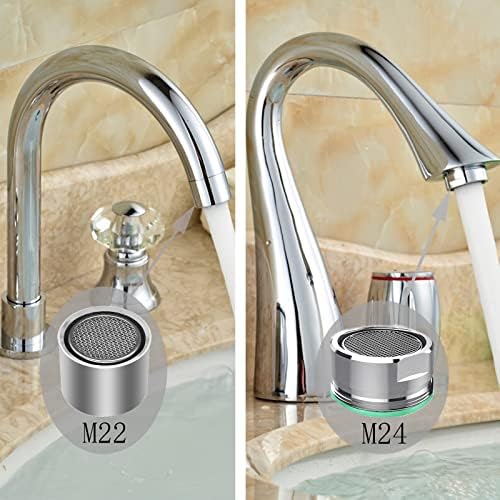 4pcs Faucet Aerators, 2pcs Aerator Filter Replacement Parts, with Brass Housing, 2pcs 15/16 Inch Male and 2pcs 55/64 Inch Female Bathroom Aerator Faucet Filters with Gaskets,for kitchen bathroom - Image 6