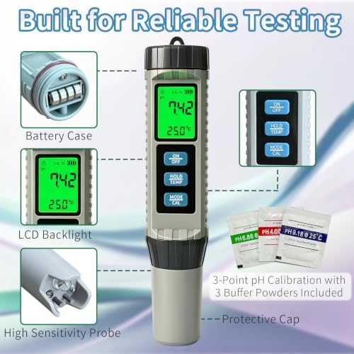 8-in-1 Water Quality Tester, Multiparameter Meter Pool & Aquarium - Image 6